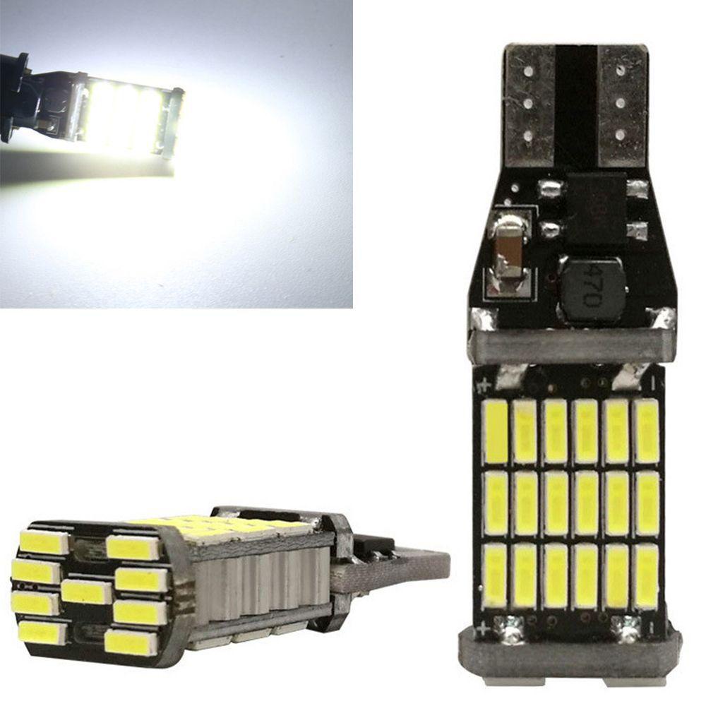Bóng Đèn Lùi Xe Ánh Sáng Trắng DC 12V T15 W16W 45 SMD 4014 Siêu Sáng