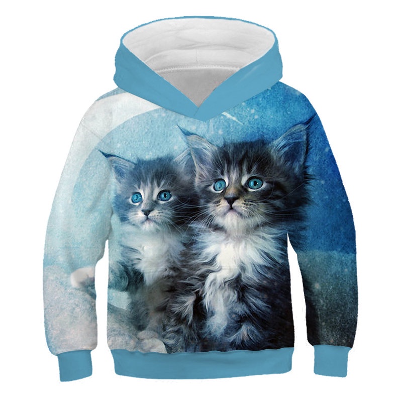 Áo Hoodie In Hình Mèo 3D Thời Trang Mùa Thu Dành Cho Bé Trai Và Bé Gái