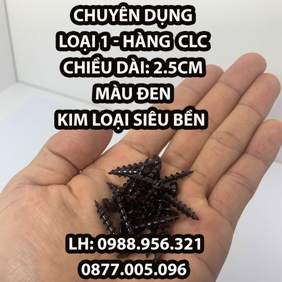 🔥 Đinh vít 2,5 phân  - 4 Chấu - Màu đen, chất kim loại siêu bền, phù hợp khoan gắn tường, gỗ, tua vít