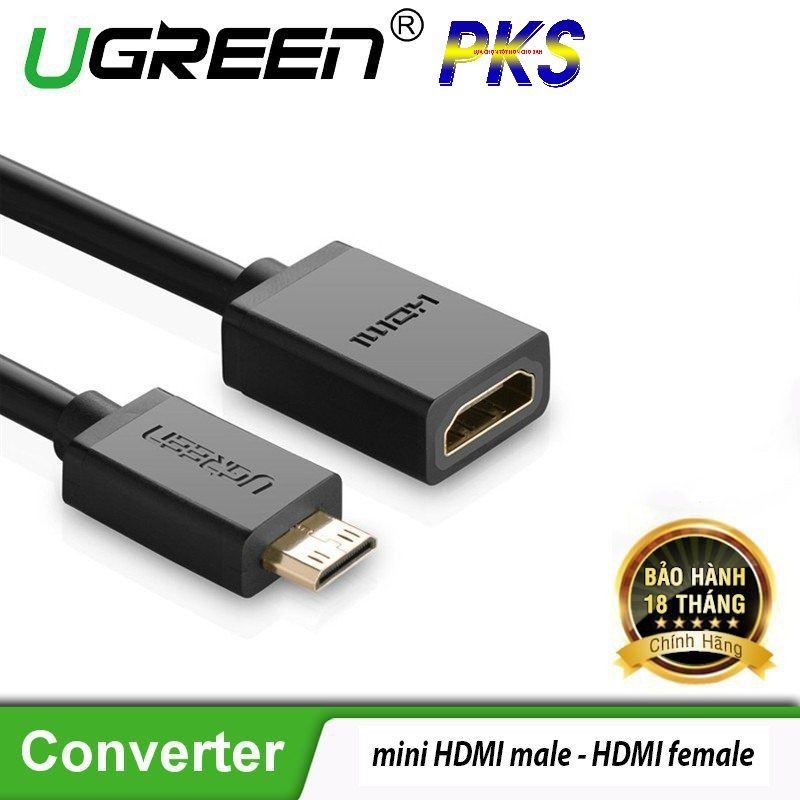 Cáp chuyển Mini HDMI sang HDMI Ugreen 20137 - Mini HDMI to HDMI - Hàng chính hãng