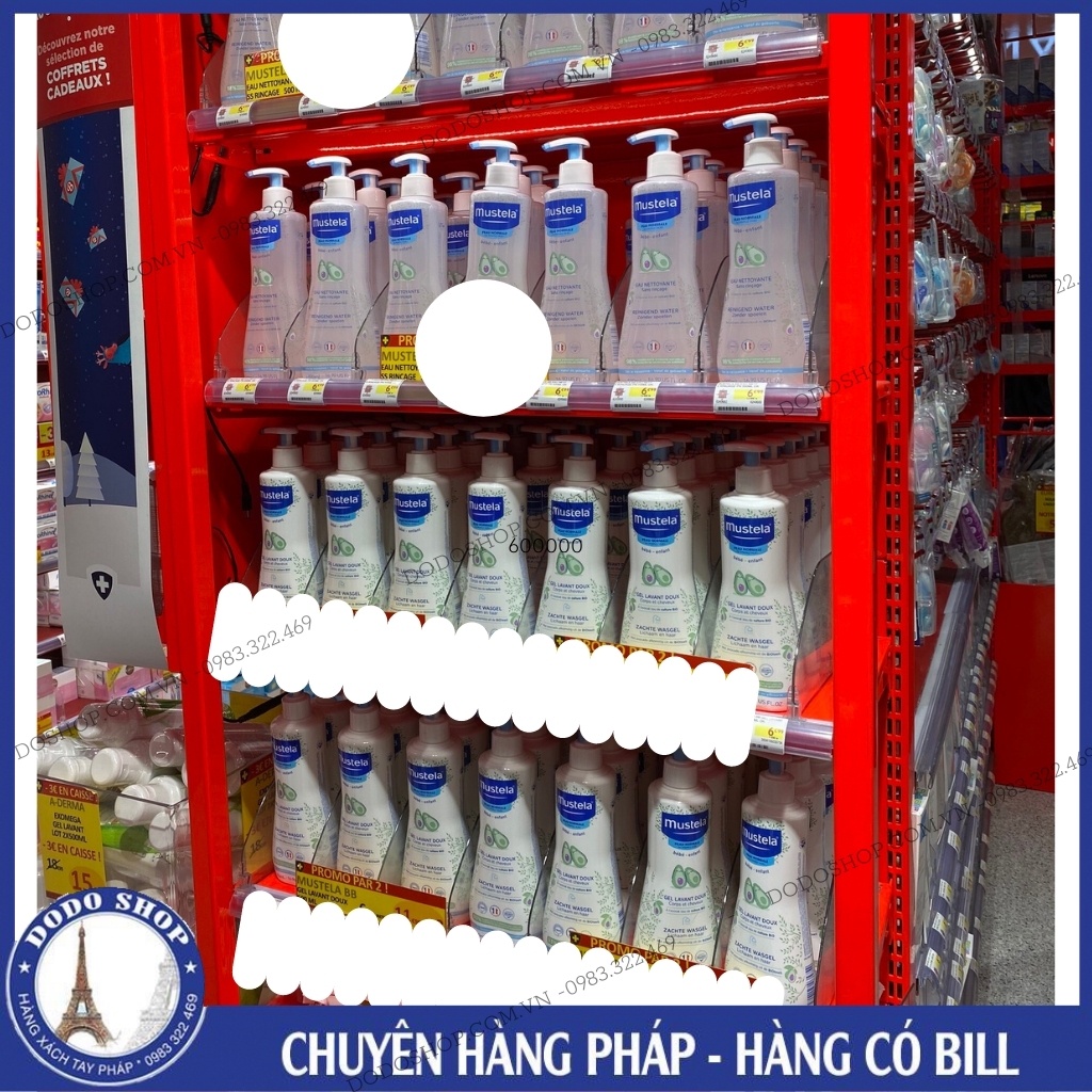 Sữa tắm gội Mustela Pháp 500ml 2in1, dành cho bé từ sơ sinh, giúp dưỡng chăm sóc và bảo vệ da bé.