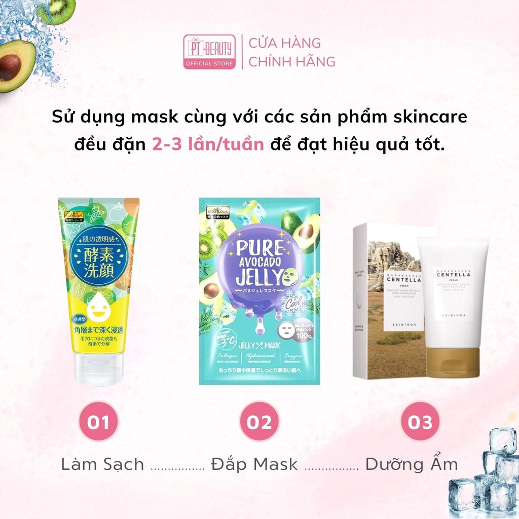 Mặt nạ Thạch Sexylook Jelly Bơ thu nhỏ lcl, dưỡng ẩm da hộp 3 miếng