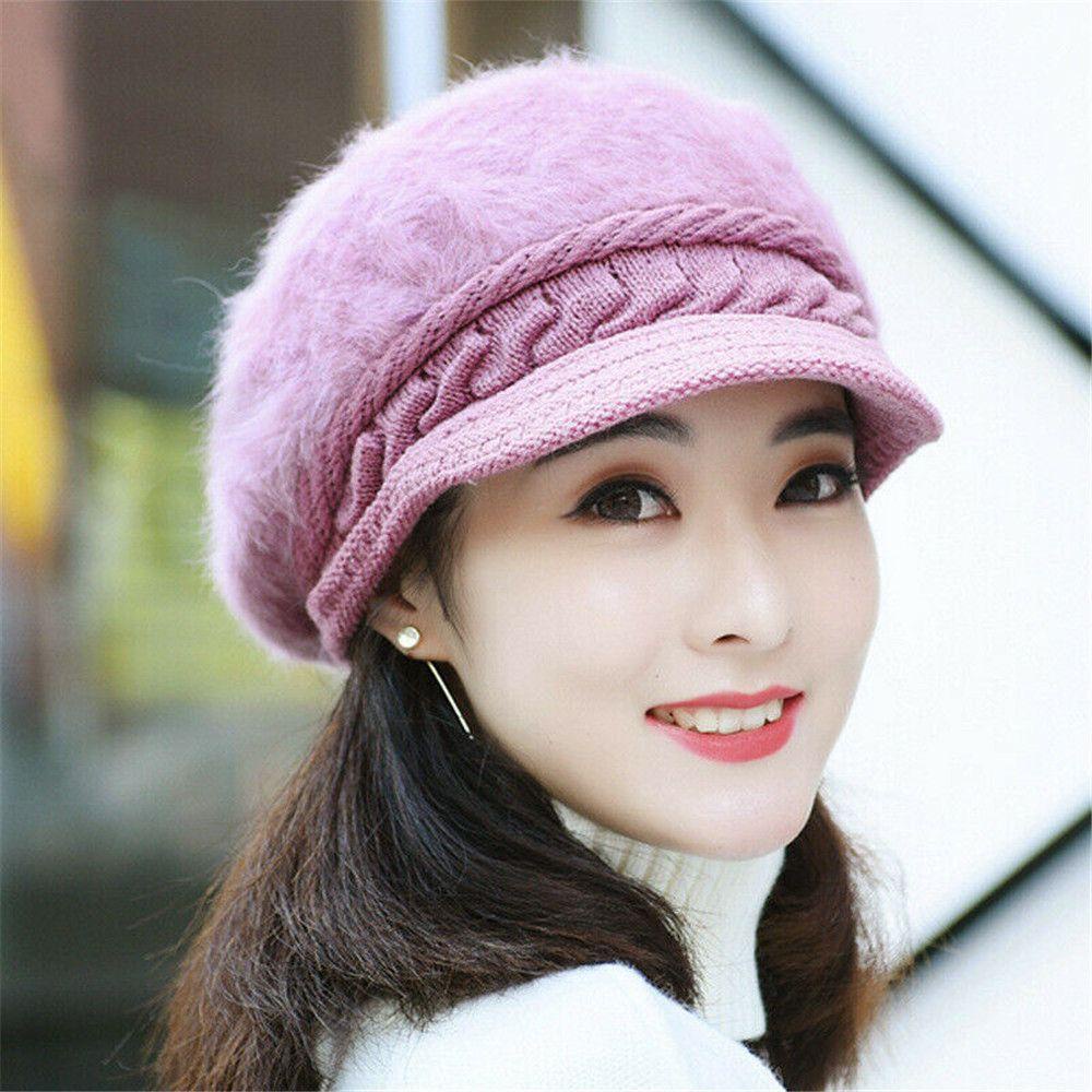 Mũ Beret Dệt Kim Phối Lông Nhung Phong Cách Vintage Dành Cho Nữ