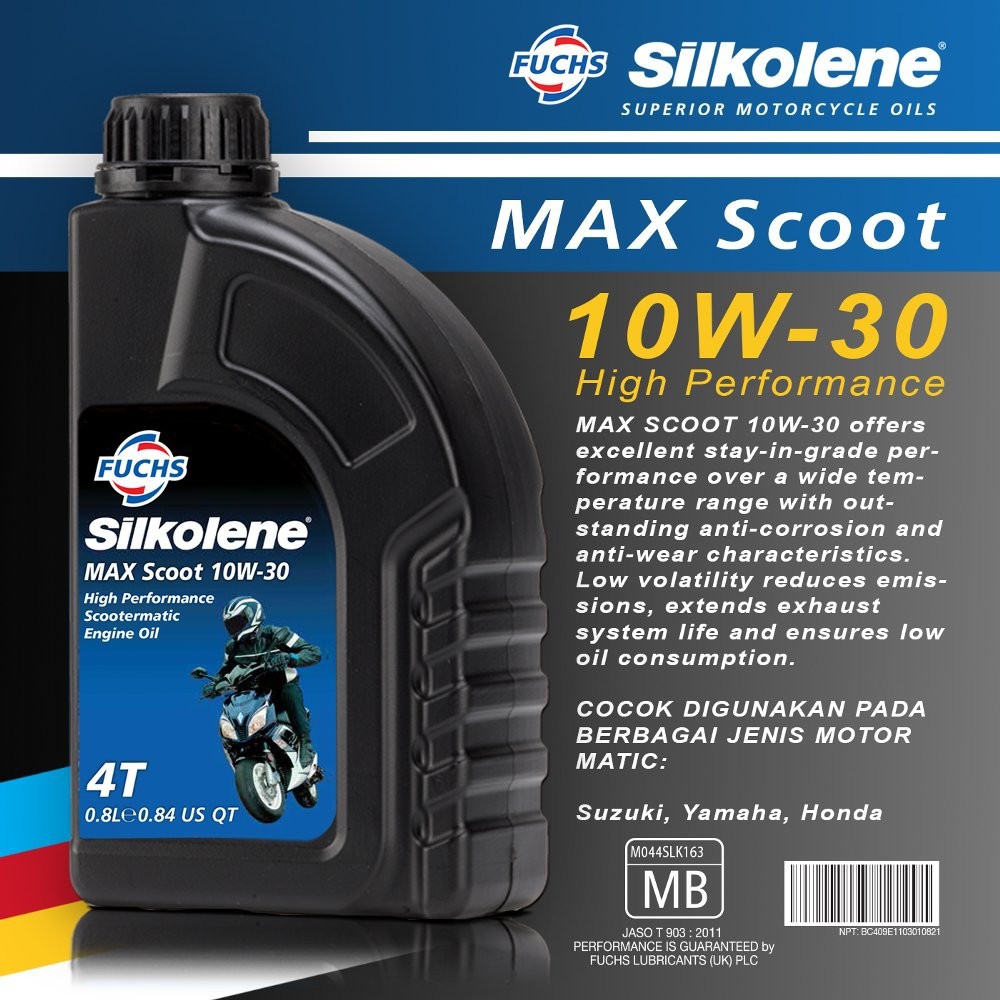 Dầu nhớt cho xe tay ga cao cấp Fuchs Silkolene Max Scoot 10W40 0.8l/Indonesia