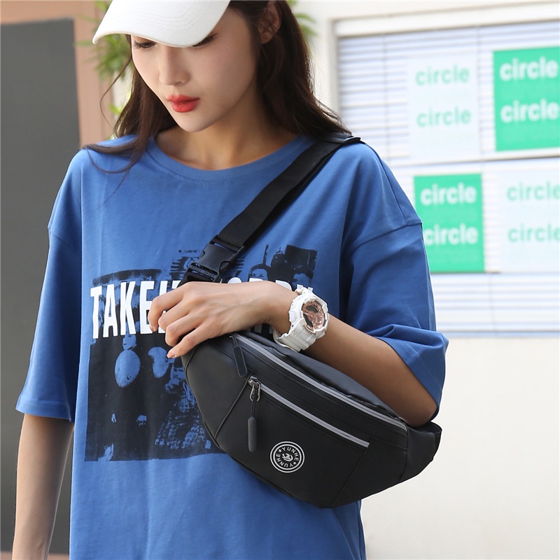 Túi đeo chéo ngực nhiều ngăn bằng vải oxford thời trang cho nam và nữ