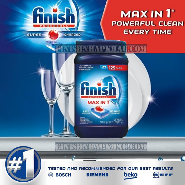 Viên rửa chén finish max in 125 viên