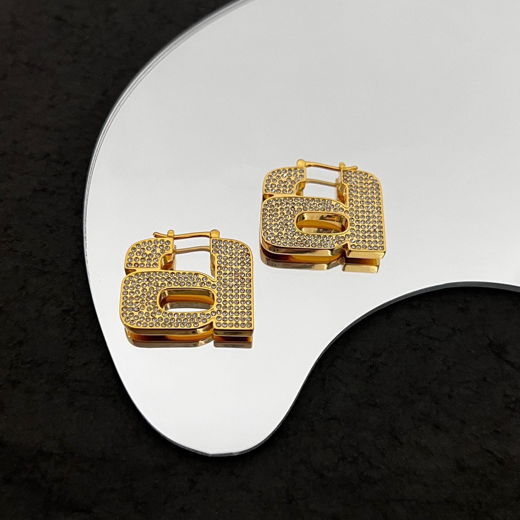 Bông Tai Mạ Bạc 926 Họa Tiết Lv Đơn Giản Sáng Tạo Thời Trang Cho Nữ