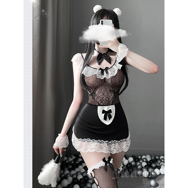 Đồ ngủ liền thân kèm tạp dề hầu gái sexy đáng yêu set ngủ nàng hầu kèm phụ kiện đáng yêu BIKI HOUSE N779 | BigBuy360 - bigbuy360.vn