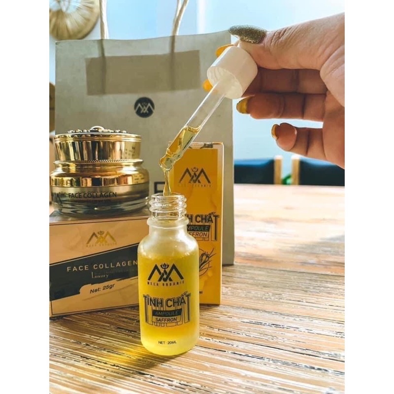 SERUM TINH CHẤT AMOUPLE SAFFON MEEA ORGANIC GIÚP CĂNG BÓNG HỒNG MỊN DA, MỜ THÂM NÁM,CHÍNH HÃNG 100%