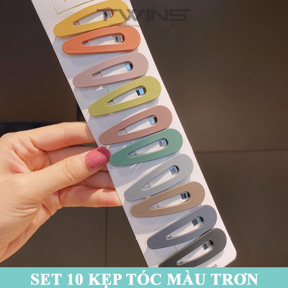 Set 10 kẹp tóc trơn SK208 sang trọng, dễ thương, xinh đẹp, cute phong cách Hàn Quốc làm phụ kiện tóc cho nữ