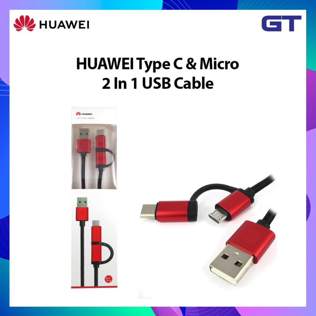 Cáp sạc 2 trong 1 Type C và Micro USB Huawei - Dài 1m - Chính hãng Huawei