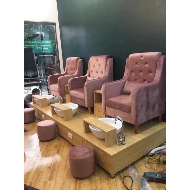 ghê nail combo bồn chậu bục