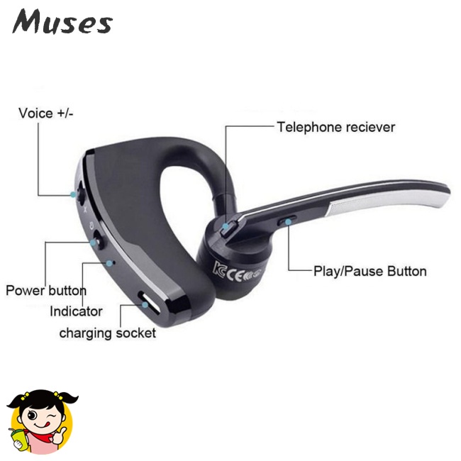 Tai Nghe Không Dây V8 Phong Cách Doanh Nhân Giảm Tiếng Ồn Kèm Mic Tiện Dụng