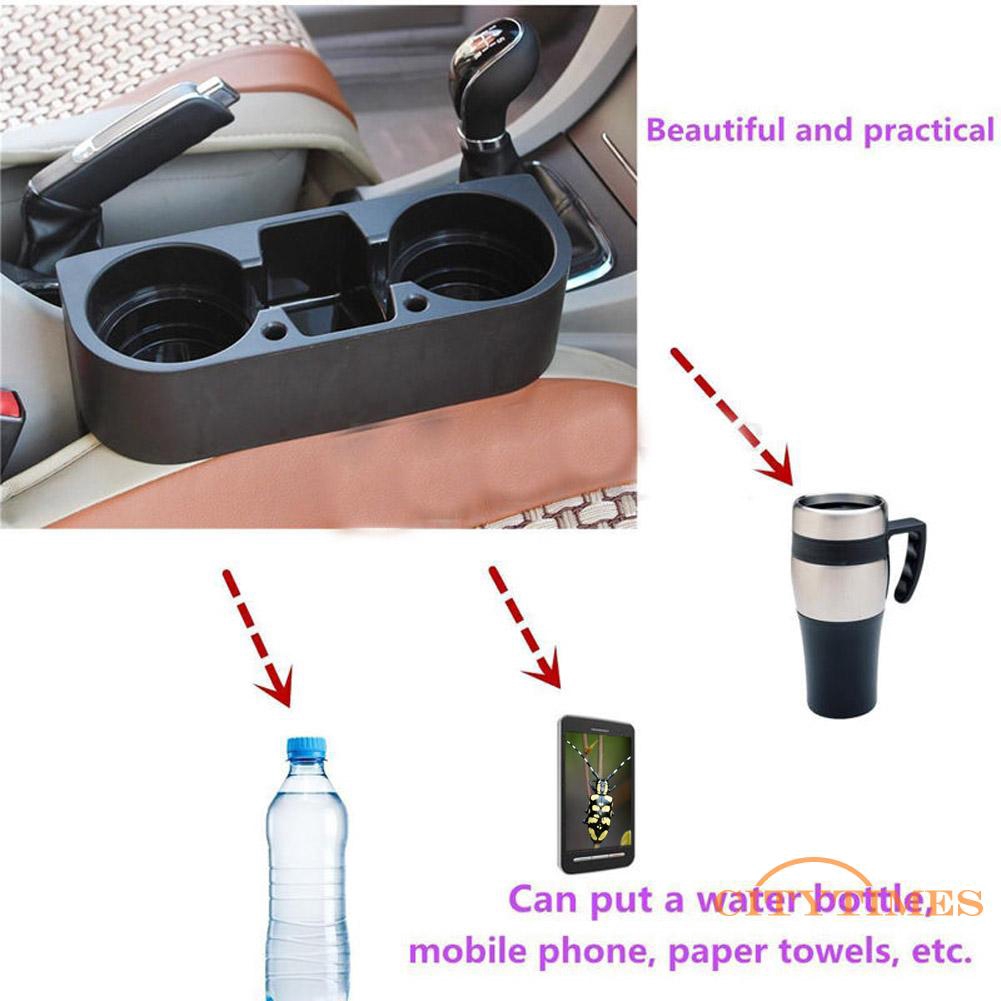 Khay bằng nhựa để giữ chai nước ngọt thức ăn gắn trên xe hơi