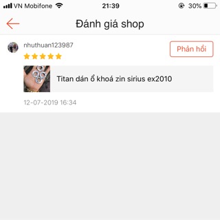 Titan dán ổ khoá zin sirius ex2010