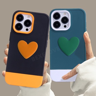 Ốp Điện Thoại Silicon Cứng Nhám Màu Kẹo Hình Trái Tim 3D Cho iPhone 11 12 13 Pro MAX X XR XS MAX 12Pro 7 8 Plus 7Plus 8Plus