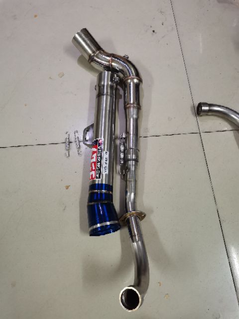 Pô xe máy inox không nỉ full cổ kong 2 khúc cho dream Wave sirius