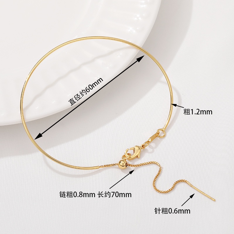 Vòng Tay Có Thể Điều Chỉnh diy Bằng Đồng 14K Màu Vàng Kim