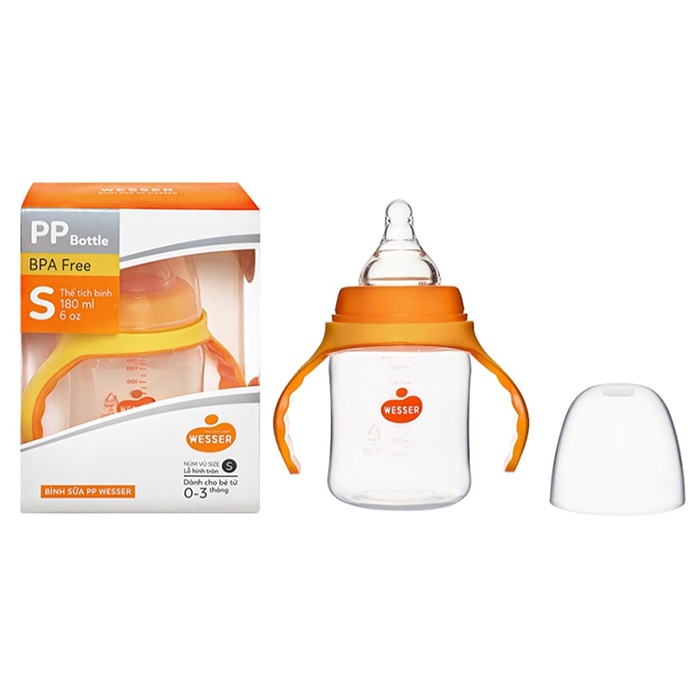 Giới thiệu sản phẩm Bình sữa Wesser Nano Silver cổ rộng 180ml