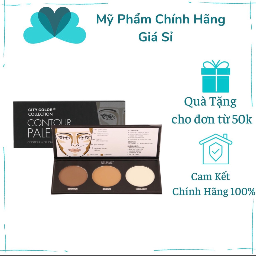 Bảng Phấn Tạo Khối Và Highlight 3 Ô City Color Contour Palette