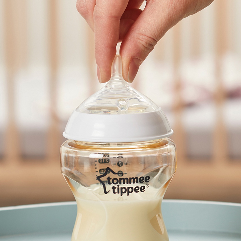 COMBO Bình sữa PPSU ty siêu mềm tự nhiên Tommee Tippee Closer to Nature 260ml & Núm ty silicon siêu mềm tự nhiên 6M+