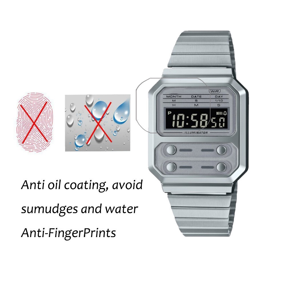 Set 3 Kính Cường Lực Nano Chống Cháy Nổ Cho Đồng Hồ Casio A100WE A100WEGG A100WEL
