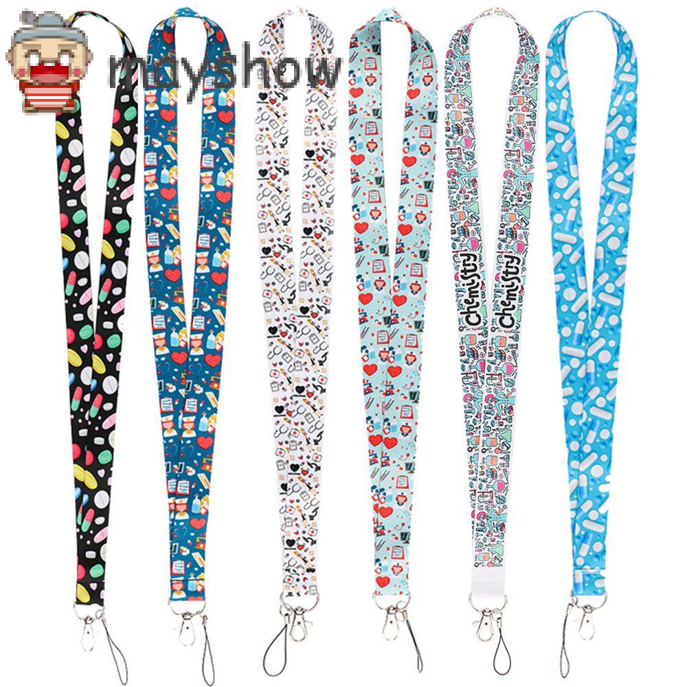 MAYSHOW Multi-function Nurse Lanyards Neck Straps Badge Holder Doctors ID Card Lanyards Key Ring Key Chain Accessories Cover Pass Mobile Phone Lanyards