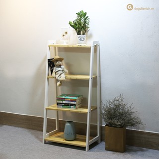 Kệ Sách Gỗ Đa Năng Chữ A Màu Phối 4 Tầng Ván Đồ Gỗ Tiện Ích HCM