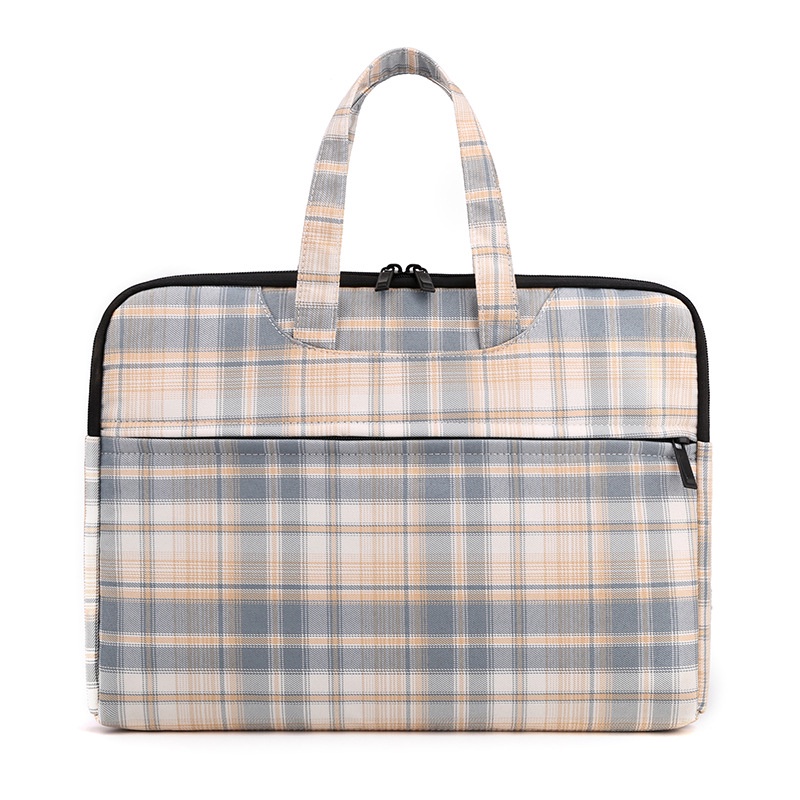 Túi Đựng laptop Bằng Vải Cỡ Lớn Họa Tiết Kẻ Sọc Thời Trang Công Sở Cho Nữ