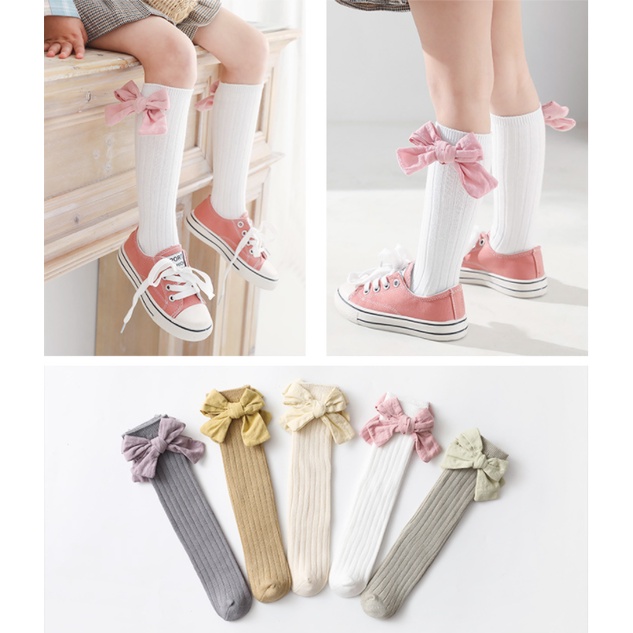 ❤Vớ Dài Đính Nơ Dễ Thương Dành Cho Bé Gái Sơ Sinh