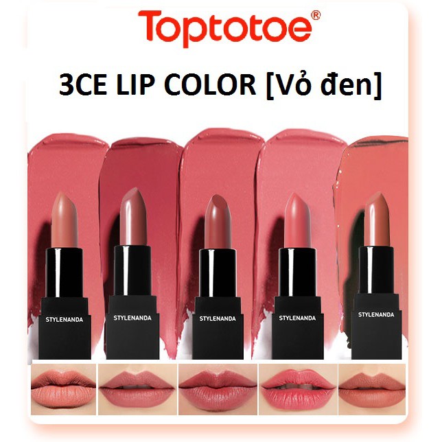 Son Thỏi Lì 3CE Lip Color Vỏ Đen Truyền Thống