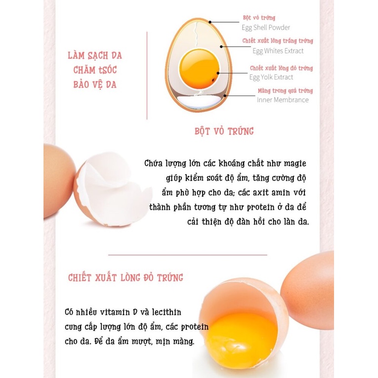 Sữa rửa mặt Trứng làm sạch sâu trắng da Care:Nel Egg White Pore Clinic Cleansing Foam