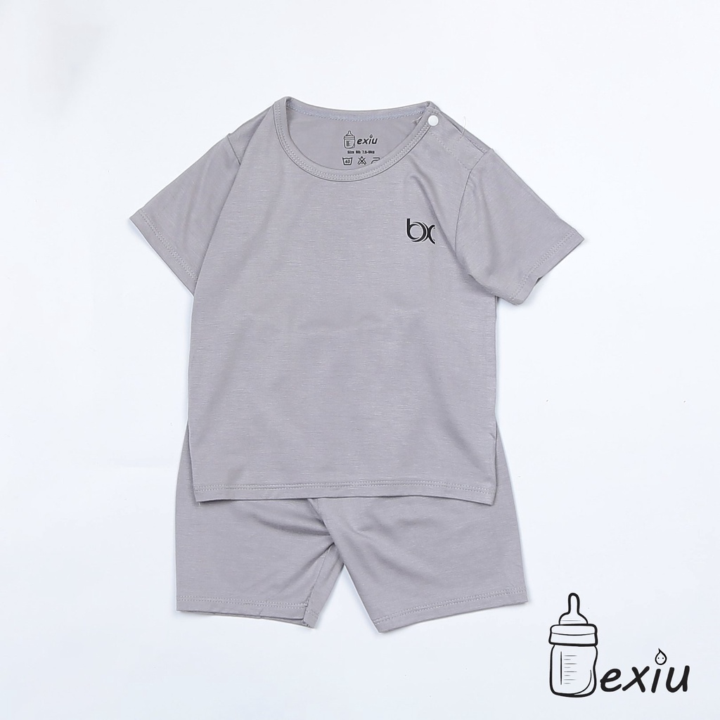 Bộ Đồ Cộc Cài Vai Màu Bexiu Bx - Quần Áo Trẻ Sơ Sinh Thun Cotton Lạnh Mềm Mượt Mát Cho Bé Trai Và Gái Từ 4-19kg