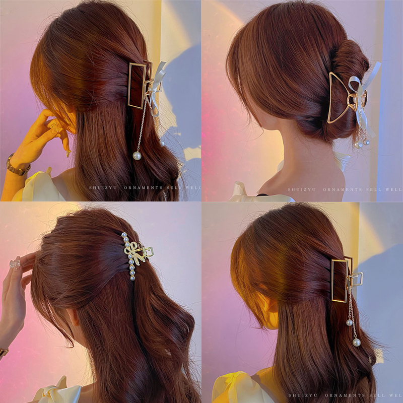 Kẹp tóc nơ rhinestone phong cách hàn quốc