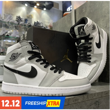 Giày Thể Thao Nam Nữ Jordan JD1 Xám Cổ Cao Hang Cao Cấp Cực Chất