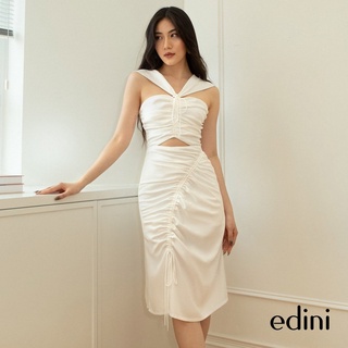 Đầm Kiểu Nhún Thân Màu Trắng EDINI - D1402