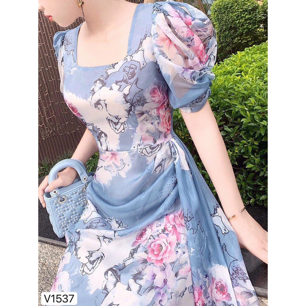 [Đầm Mới] Đầm Lụa Dạ Tiệc Xếp Ly Eo Tay Phồng Màu Sắc Nhã Nhặn Thật Sự Phù Hợp Để Tới Công Sở, Đi Làm | BigBuy360 - bigbuy360.vn