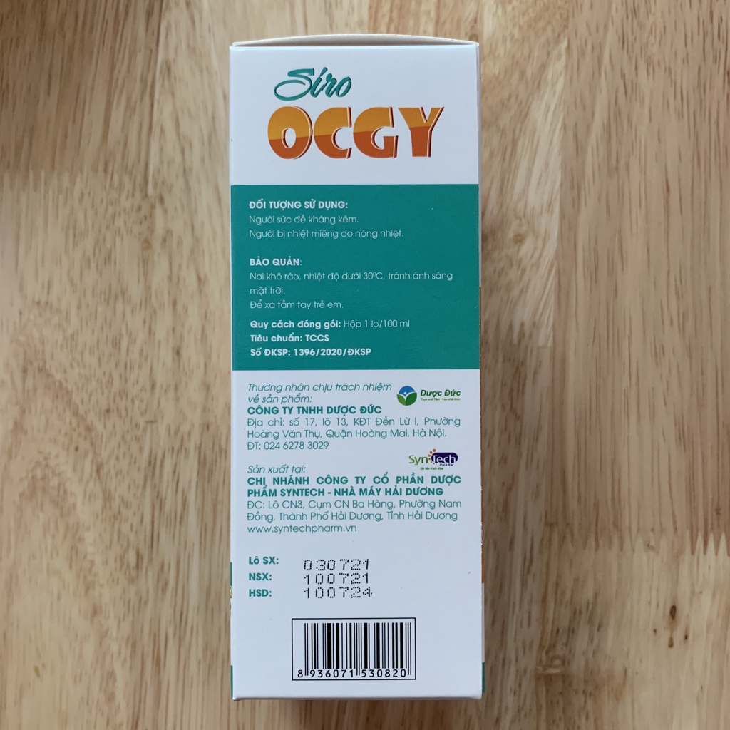 Siro Ocgy tăng đề kháng, giải nhiệt – Giải pháp cho người đề kháng kém, bị nóng miệng, nhiệt miệng, loét miệng