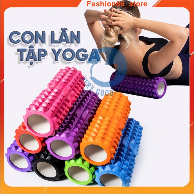 Con Lăn Massage Tập Yoga Gym Foam Roller ống trụ lăn xốp thể thao giãn cơ có gai roam rollet cao cấp fashion86_store