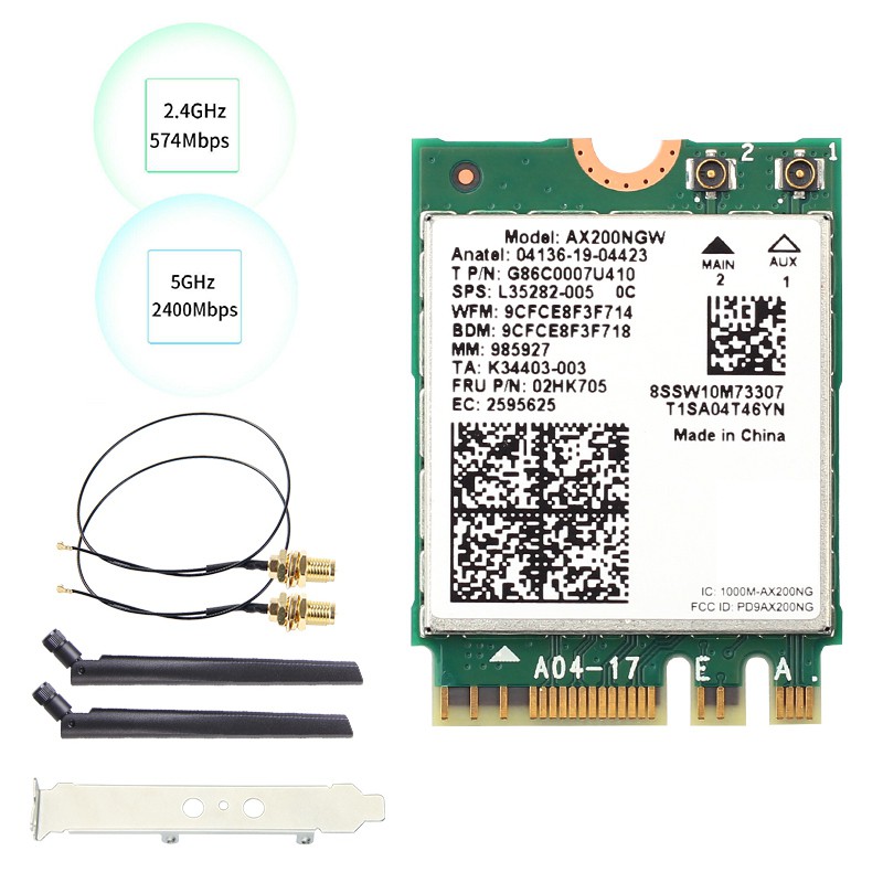 Usb Wifi Ax200Ngw Wifi 6 M.2 Ngff 3000mbps Bluetooth 5.1 2.4g 5g Dual Band 802.11ax | BigBuy360 - bigbuy360.vn