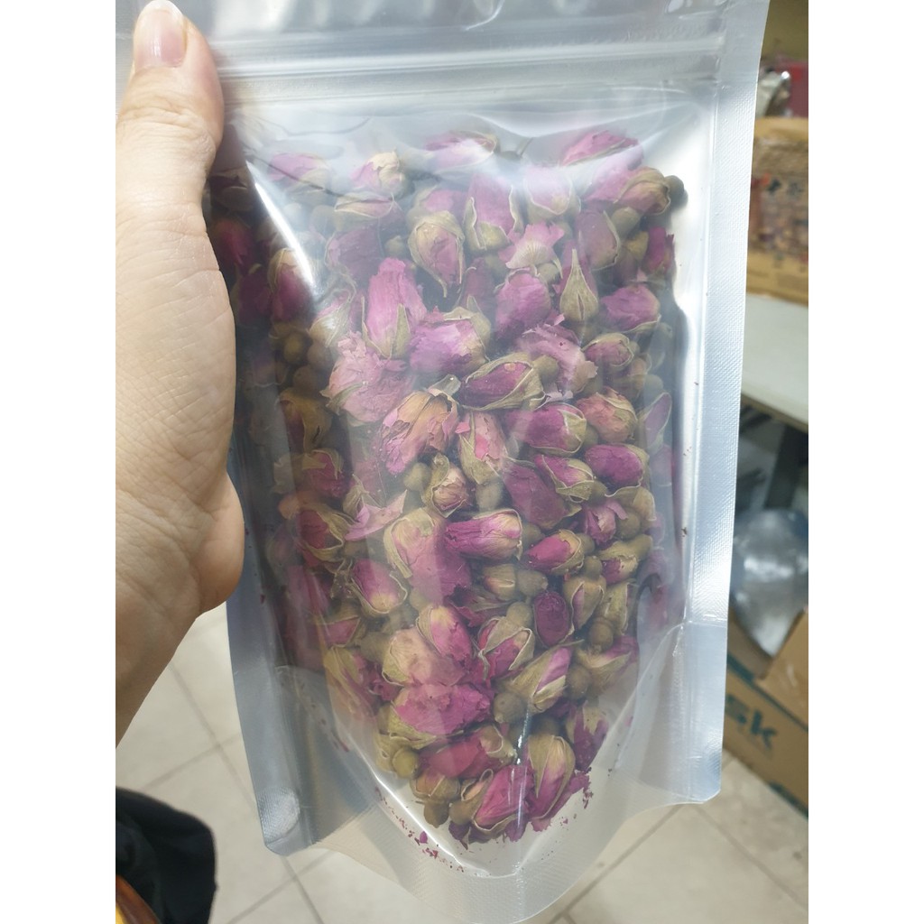 Trà hoa hồng - hoa hồng khô nguyên bông gói 100g