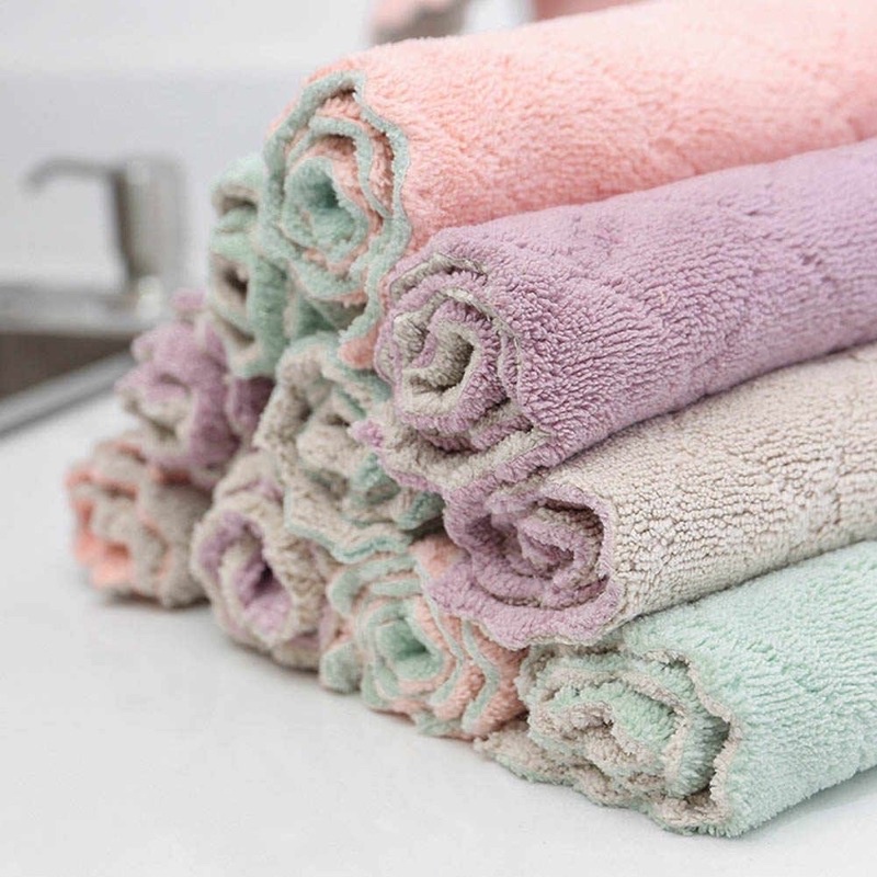 10 Khăn lau bếp đa năng siêu thấm - lau bếp đa năng siêu thấm combo 2 mặt dày dặn - Bear Mart