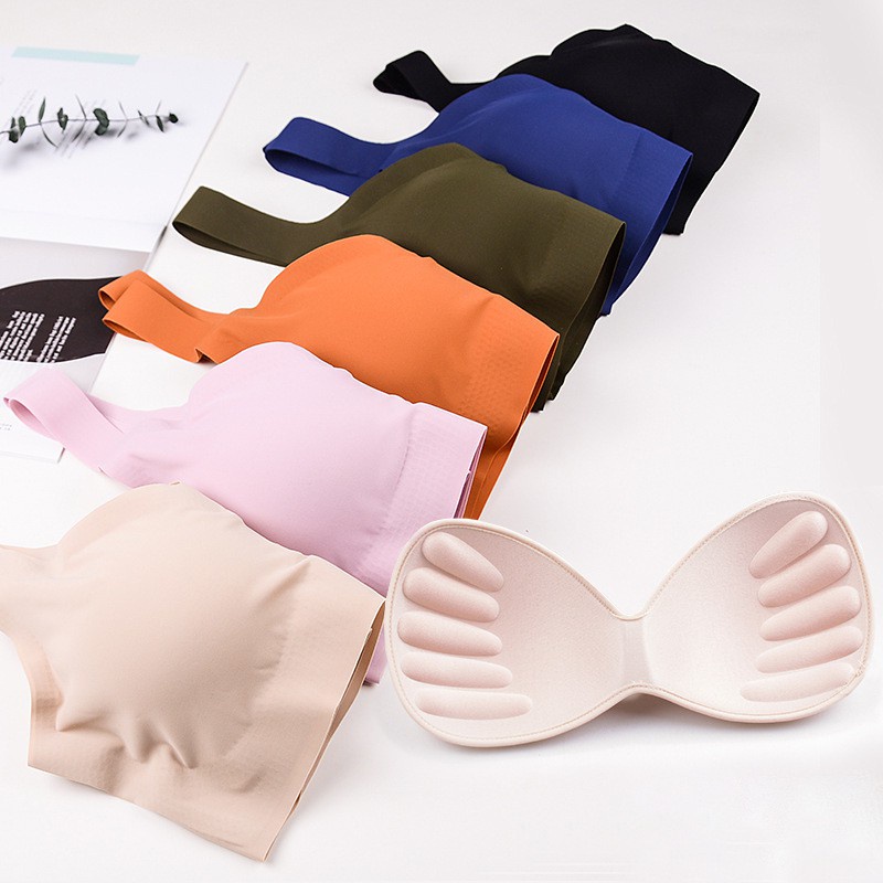 Áo Ngực Lụa Không Đường May Có Mút Nâng Ngực Chống Sốc Thời Trang Cho Nữ