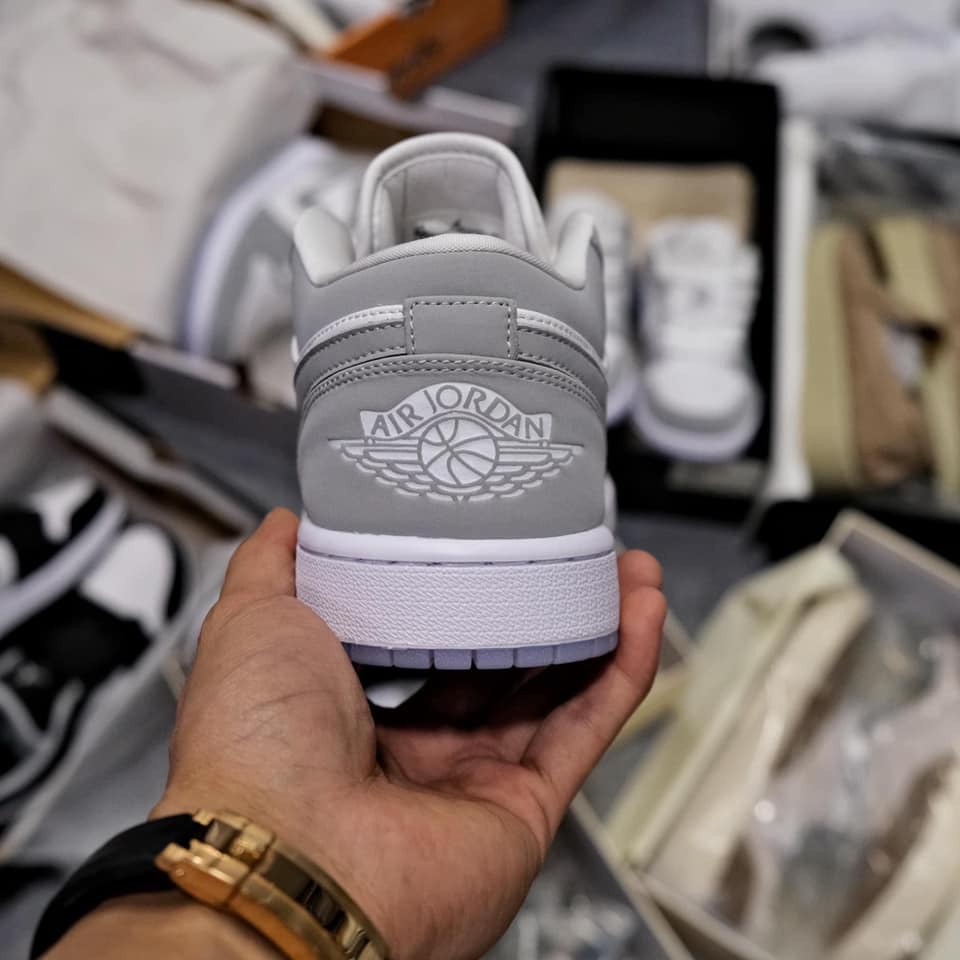Giày jordan cổ thấp, Jordan 1 Low Wolf Grey, jd low.