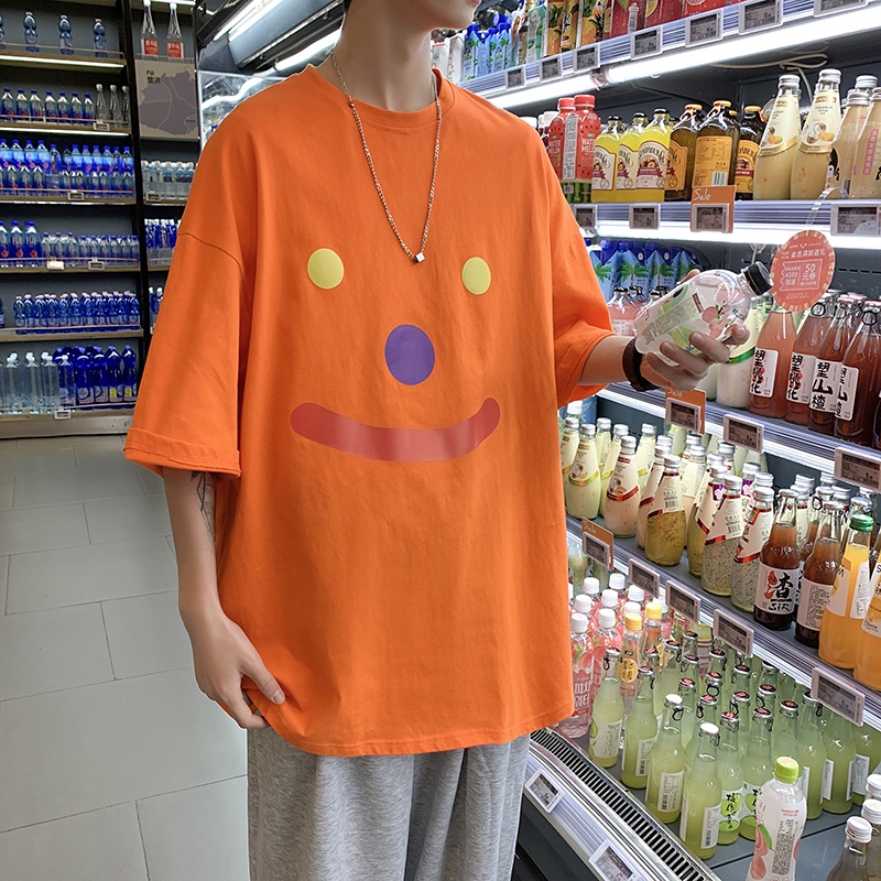 Áo Thun Tay Ngắn Dáng Rộng In Họa Tiết Hoạt Hình Kiểu Nhật Bản Thời Trang Mùa Hè Cho Nam