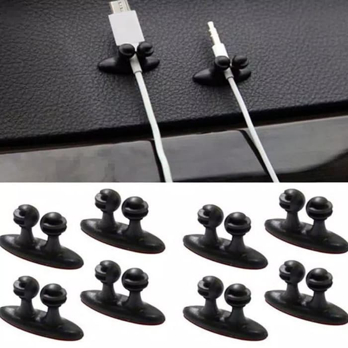 Set 10 Kẹp Giữ Dây Cáp Sạc / Tai Nghe Điện Thoại HP Gắn Bảng Điều Khiển Xe Hơi