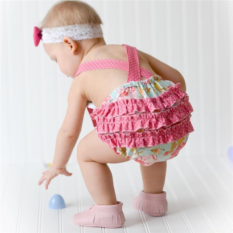 ღ♛ღNewborn Baby Girl Floral Ruffles Romper Bodysuit Jumpsuit Outfit Sunsuit Clothes