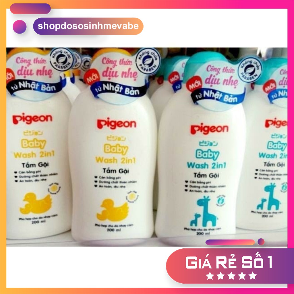 Sữa tắm gội toàn thân Pigeon Baby Wash 2in1 200ml cho bé yêu