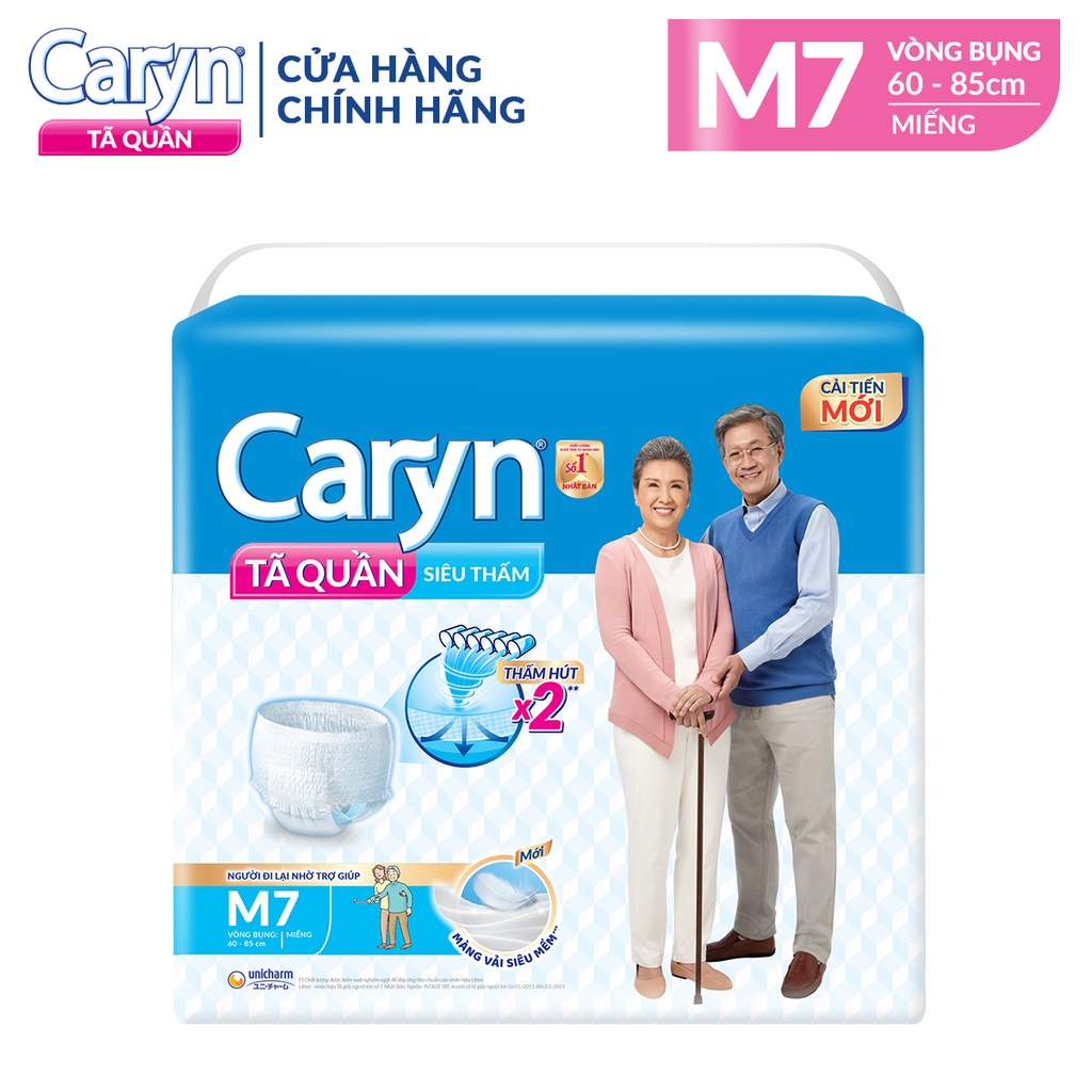 Combo 2 Gói Tã Quần Caryn M 7 Miếng Siêu Thấm Dành Cho Người Già