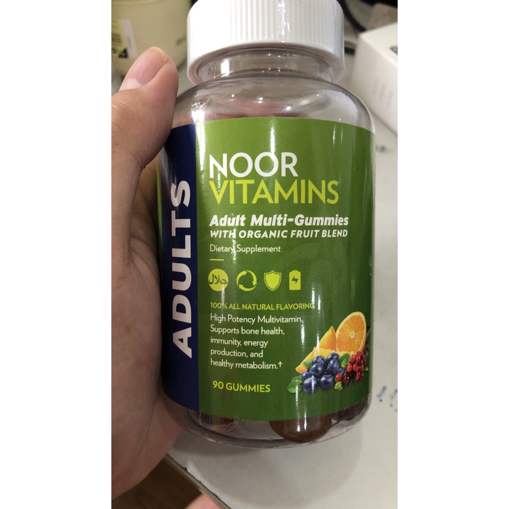 NoorVitamins Adult Multivitamin Gummy with Organic Fruit Blend for Men and Women; NON-GMO, Gluten Free, Vegan Friendly